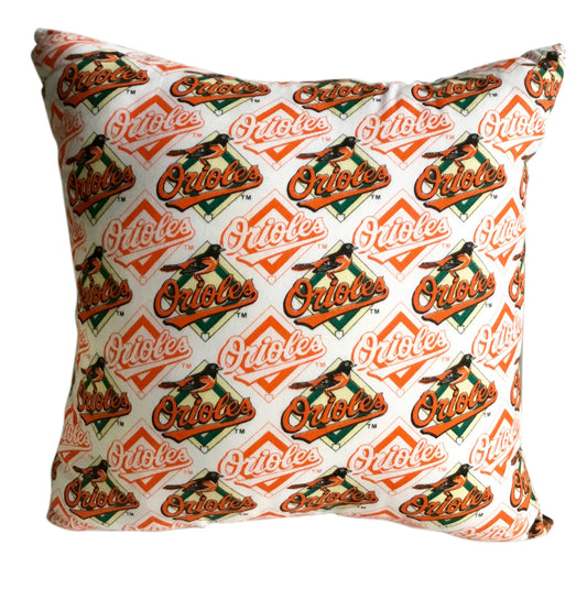 Baltimore Orioles 13 Inch X 13 Inch Hand Made Pillow