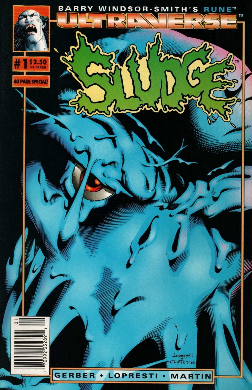 Sludge #1 Newsstand Cover (1993-1994)