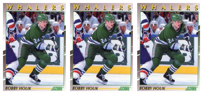 (3) 1991-92 Score Young Superstars Hockey #36 Bobby Holik Card Lot Whalers