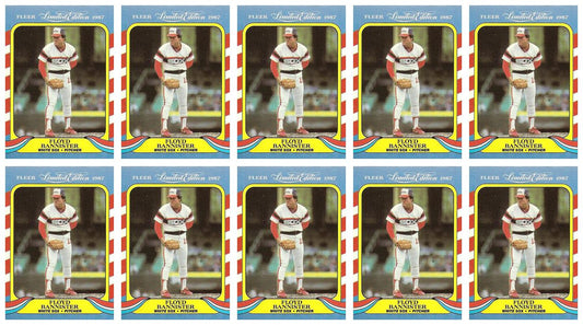 (10) 1987 Fleer Limited Edition Baseball #1 Floyd Bannister Lot White Sox