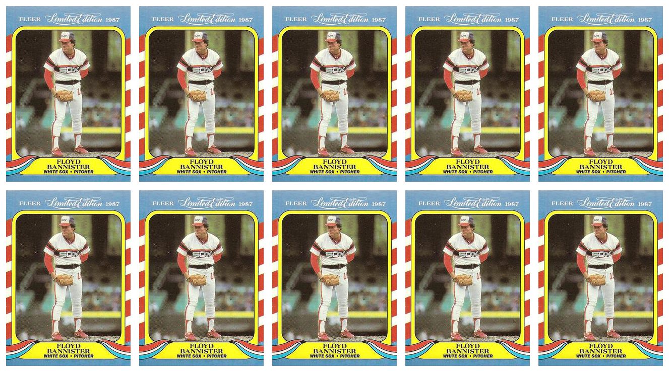 (10) 1987 Fleer Limited Edition Baseball #1 Floyd Bannister Lot White Sox