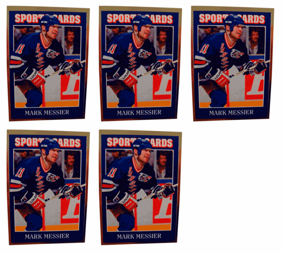 (5) 1992 Sports Cards #28 Mark Messier Hockey Card Lot New York Rangers