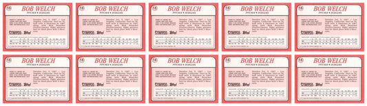 (10) 1988 Topps Revco League Leaders Baseball #15 Bob Welch Lot Dodgers