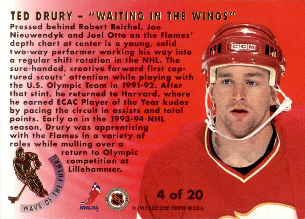 1993 Ultra Wave of the Future #4 Ted Drury Calgary Flames