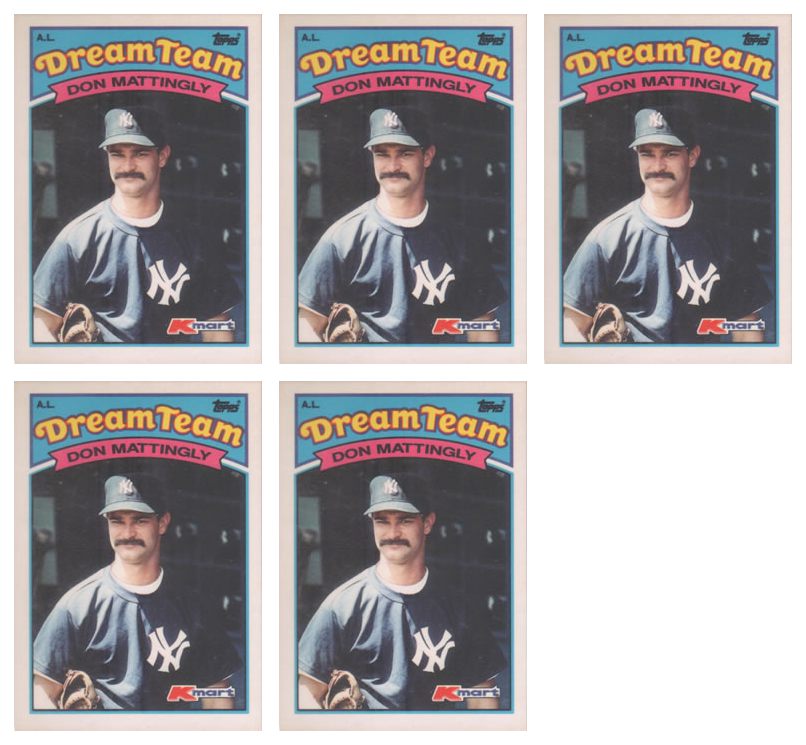 (5) 1989 Topps K-Mart Dream Team Baseball #12 Don Mattingly Lot Yankees