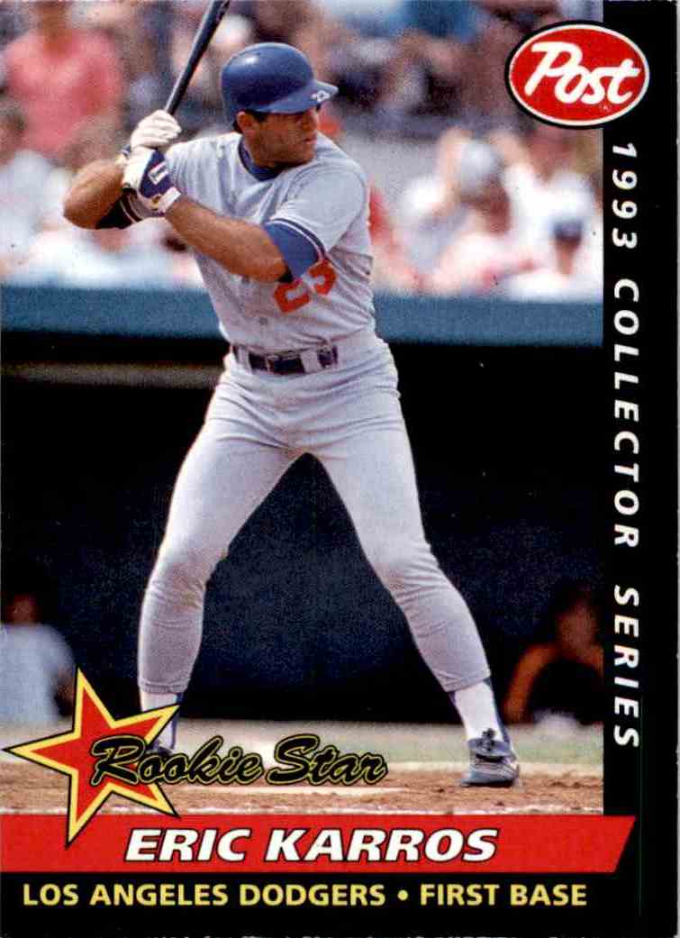 1993 Post Cereal Baseball #6 Eric Karros Los Angeles Dodgers