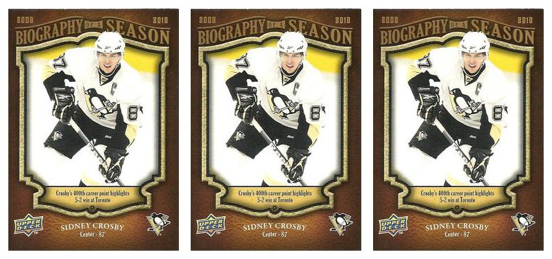 (3) 2009-10 Upper Deck Biography of a Season #BOS6 Sidney Crosby Lot Penguins