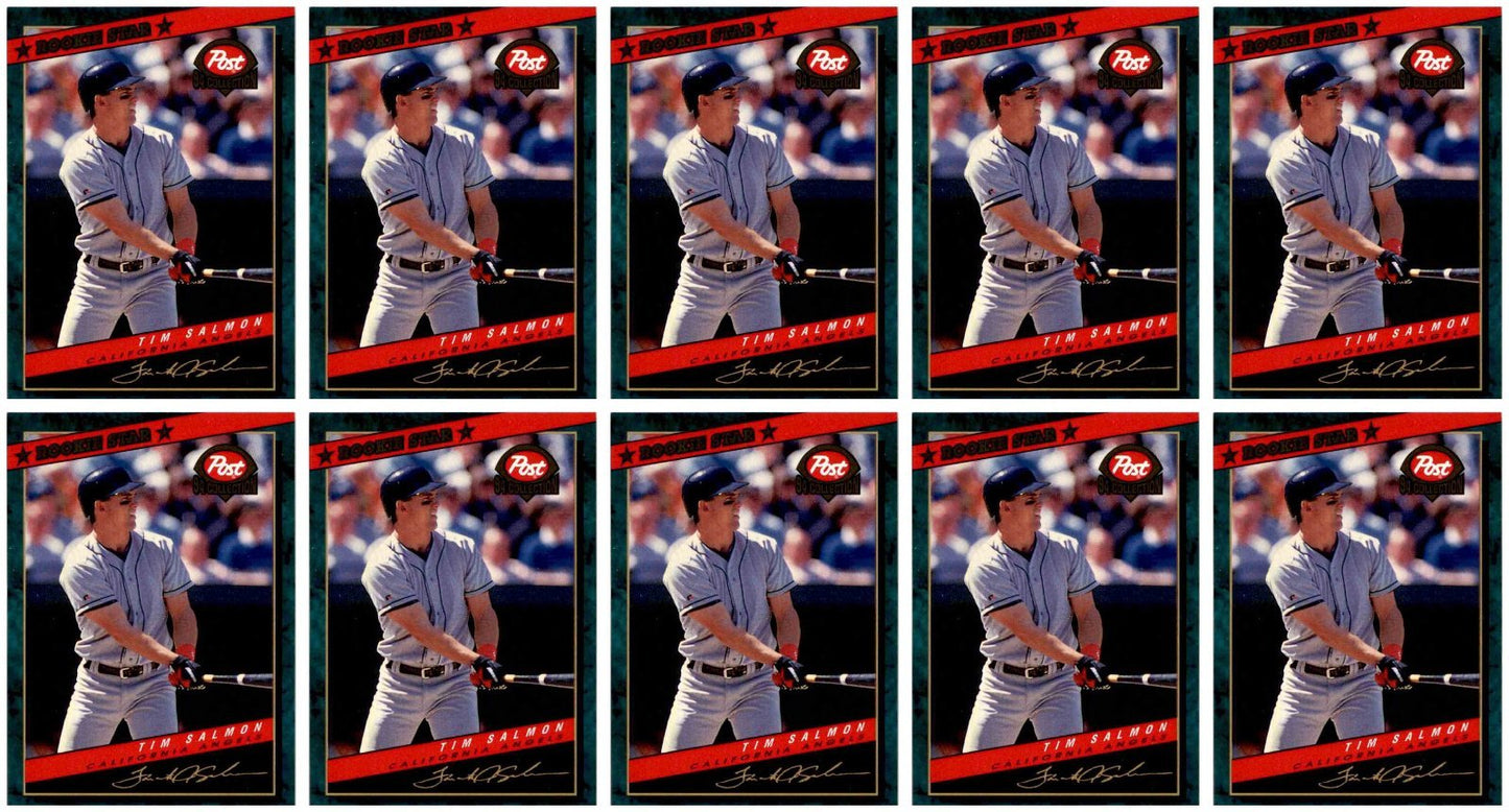 (10) 1994 Post Cereal Baseball #26 Tim Salmon Angels Baseball Card Lot