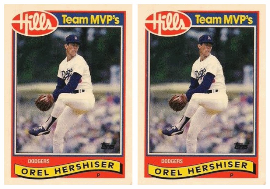 (2) 1989 Topps Hills Team MVP's Baseball #17 Orel Hershiser Card Lot Dodgers