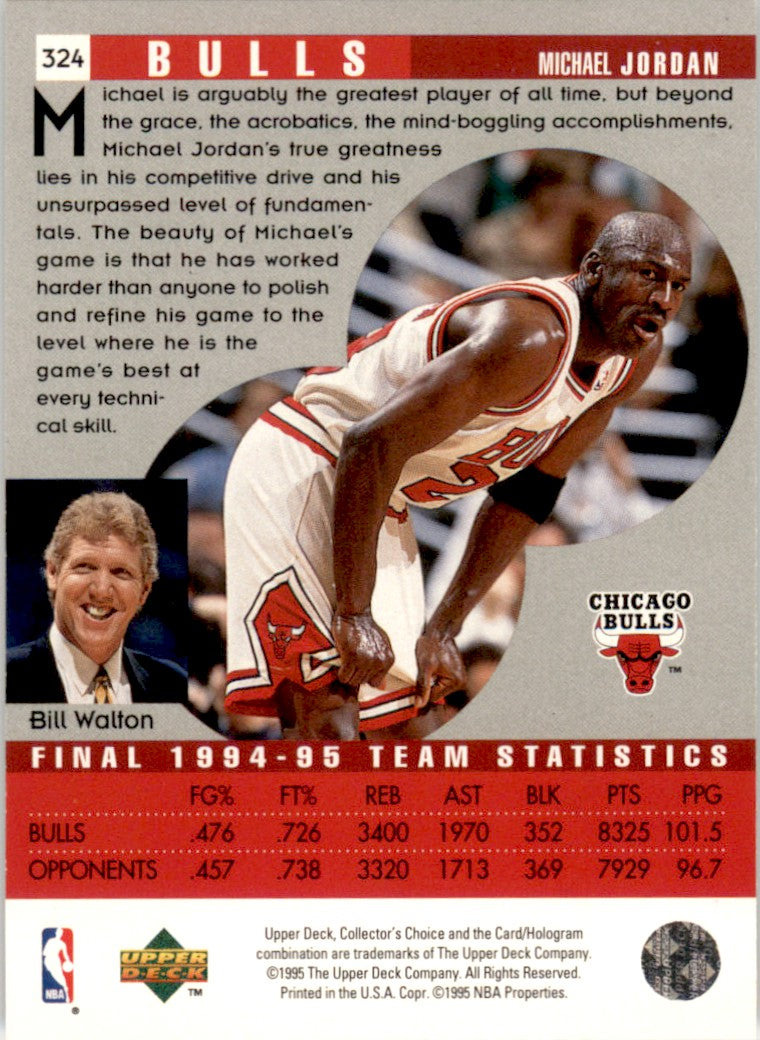 1995 Collector's Choice Player's Club #324 Michael Jordan Chicago Bulls