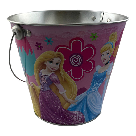 Disney Princess 7 Inch Tin Bucket with Handle Snow White Cinderella Jasmine
