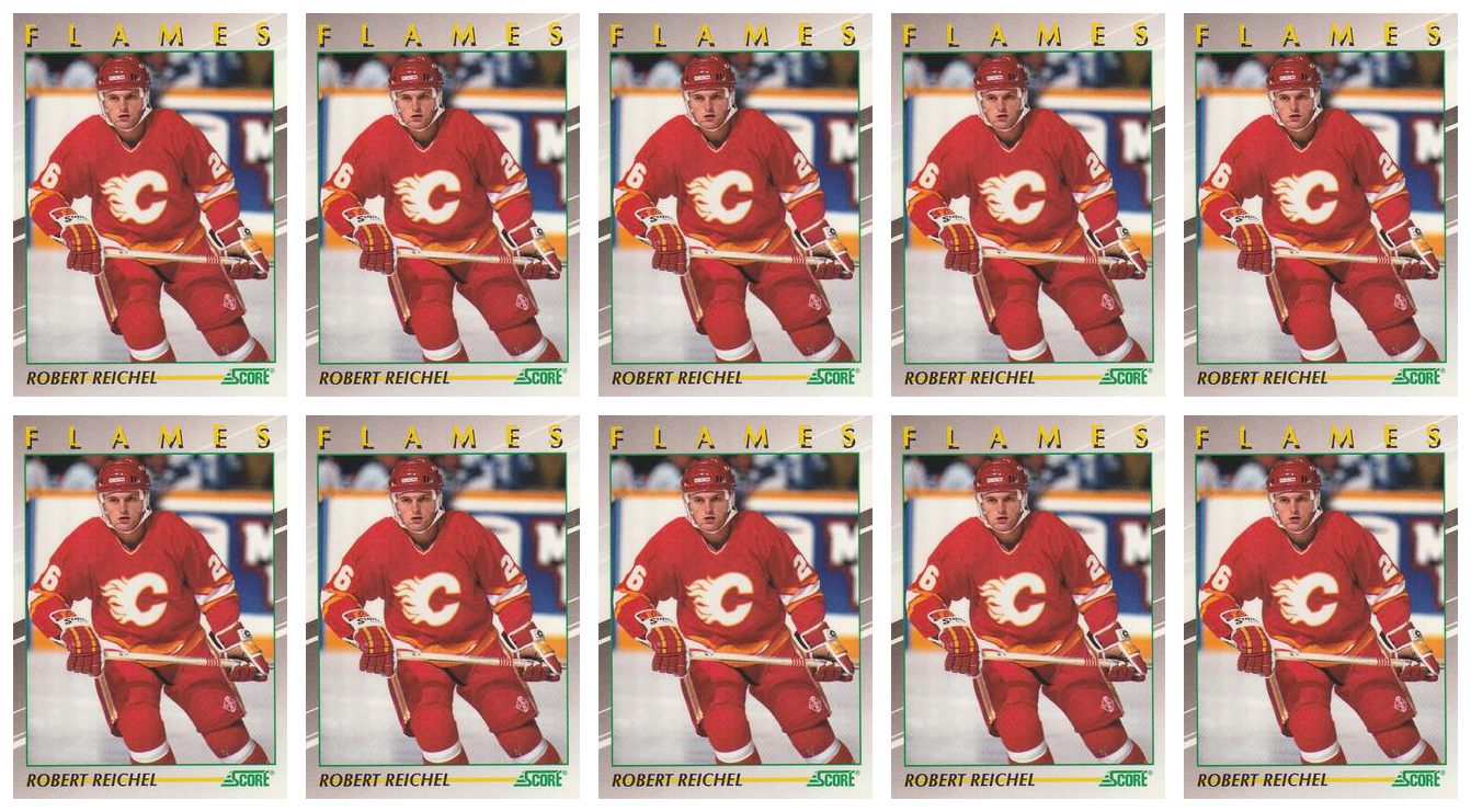 (10) 1991-92 Score Young Superstars Hockey #24 Robert Reichel Card Lot Flames