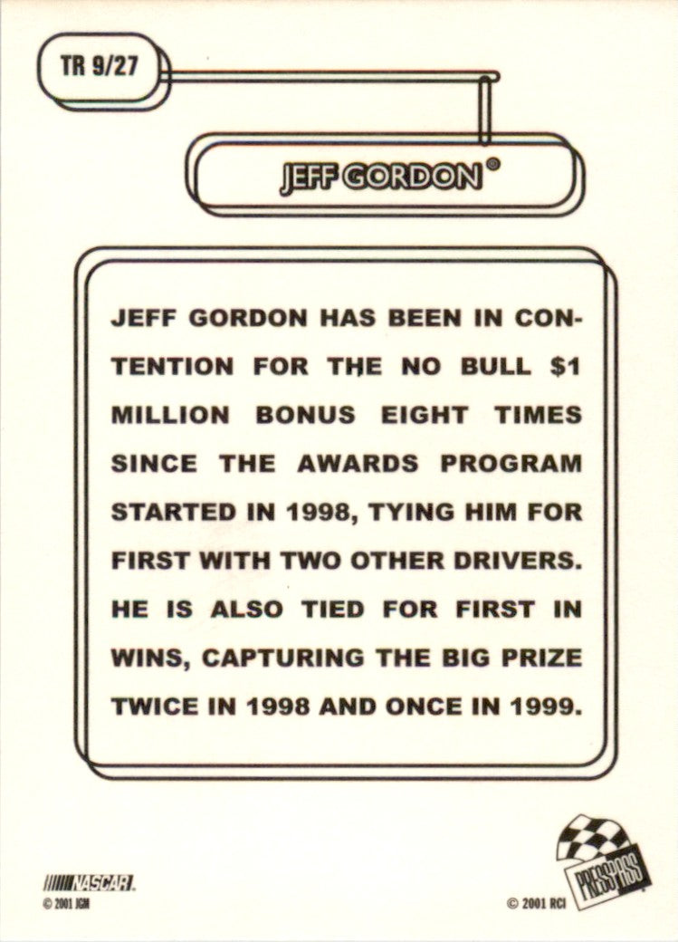 2001 Press Pass Vintage #TR9 Jeff Gordon