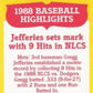 1989 Topps Woolworth Baseball Highlights Baseball 22 Gregg Jefferies