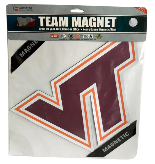 Virginia Tech Hokies 13 Inch X 9 Inch Vinyl Team Magnet Fremont Die