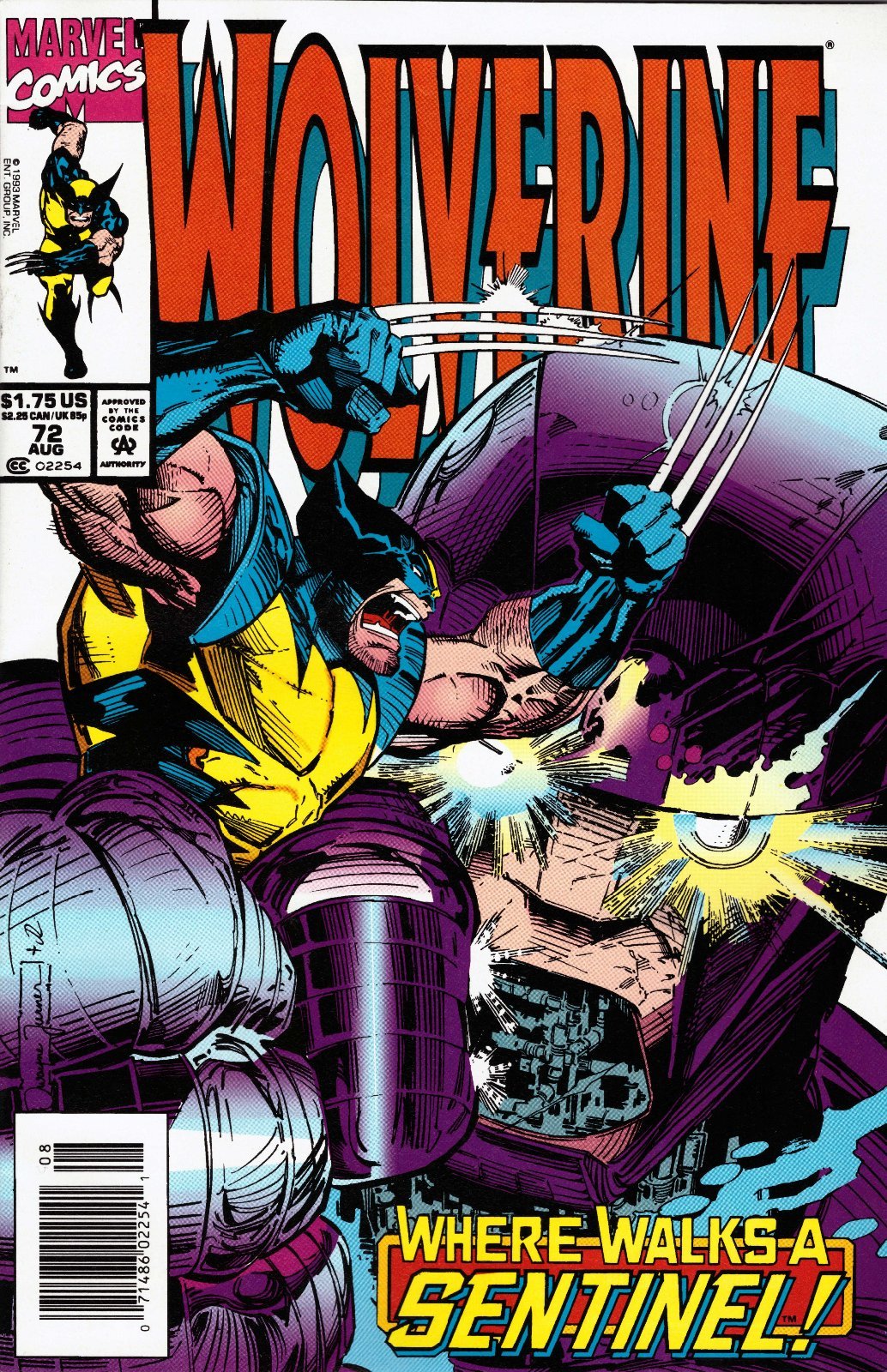 Wolverine #72 Newsstand Cover (1988-2003) Marvel Comics