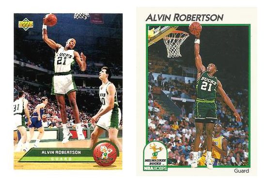 (2) McDonald's Hoops & Upper Deck Alvin Robertson Basketball Card Lot Bucks