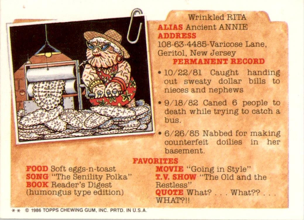 1986 Garbage Pail Kids Series 5 #172a Nat Nerd NM