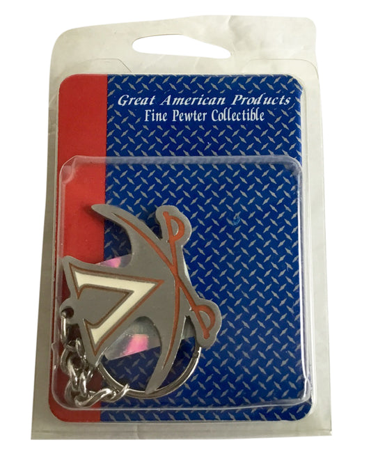 University of Virginia 2 Inch Pewter Keychain Great American Products