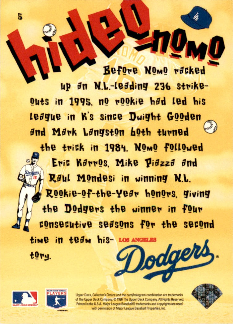 1996 Collector's Choice Hideo Nomo Scrapbook #5 Hideo Nomo Los Angeles Dodgers