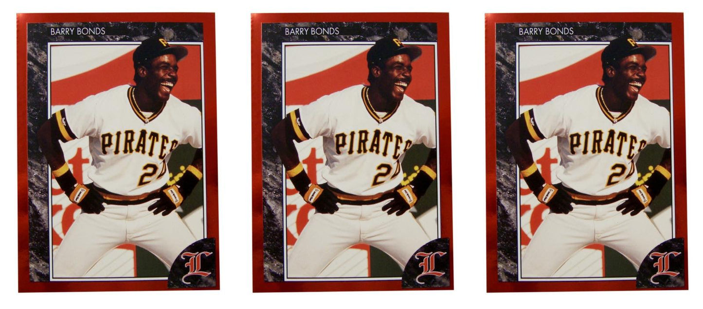 (3) 1992 Legends #17 Barry Bonds Baseball Card Lot Pittsburgh Pirates