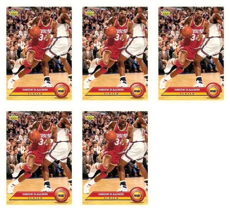 (5) 1992-93 Upper Deck McDonald's Basketball #P15 Hakeem Olajuwon Card Lot