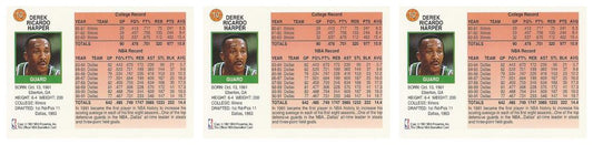 (3) 1991-92 Hoops McDonald's Basketball #10 Derek Harper Lot Dallas Mavericks