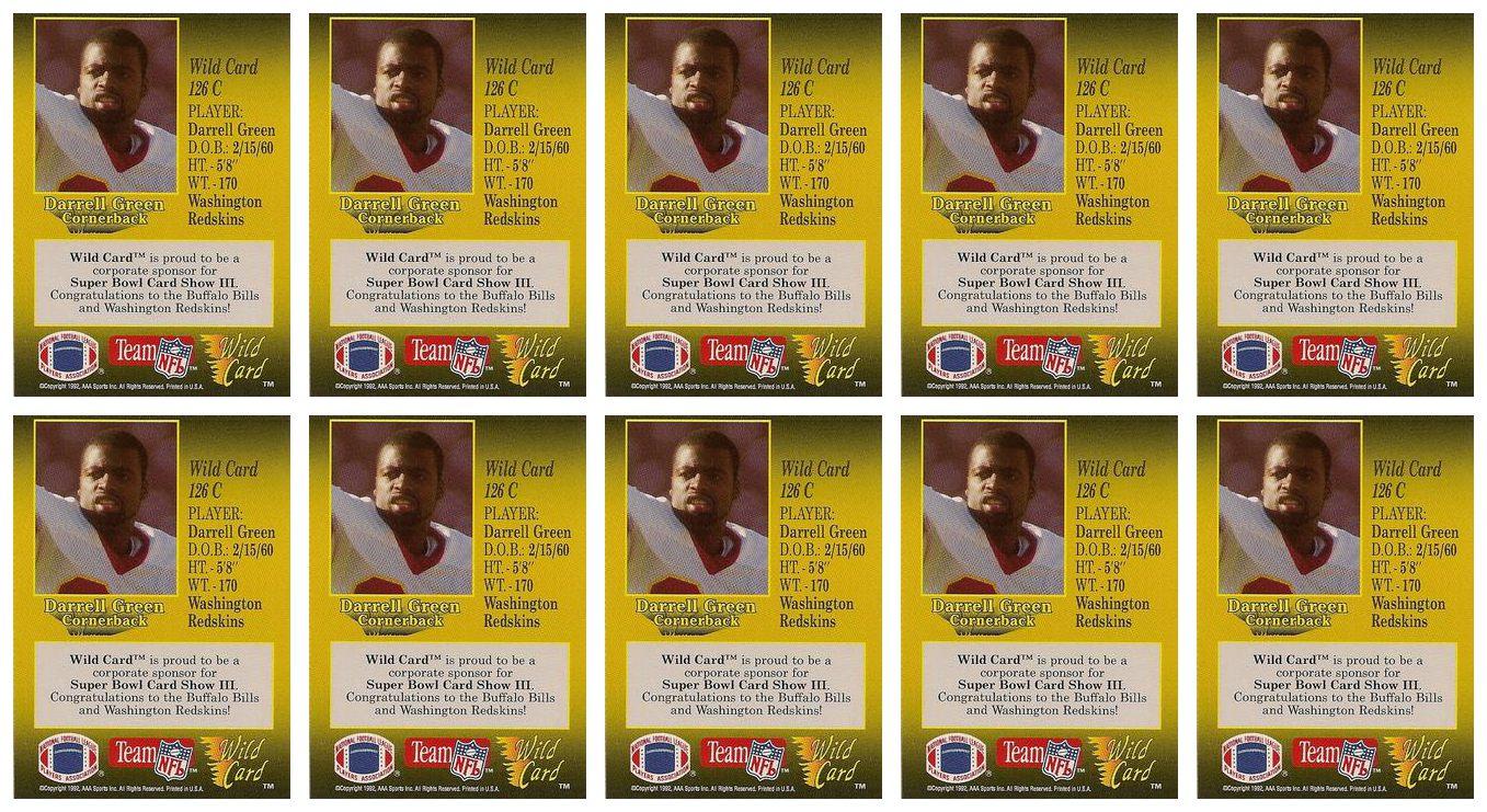 (10) 1991 Wild Card NFL Experience Exchange #26C Darrell Green Lot Redskins