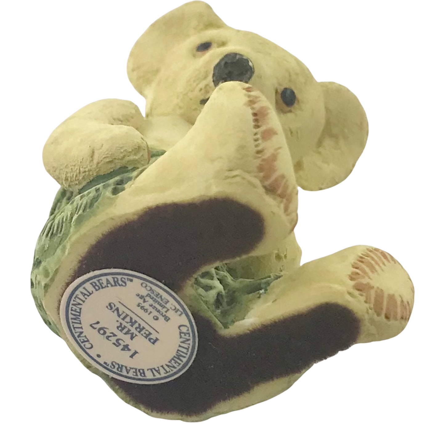 Mr. Perkins Bear Wearing Green Pants 1.5 Inch Figurine 1995 Centimental Bears