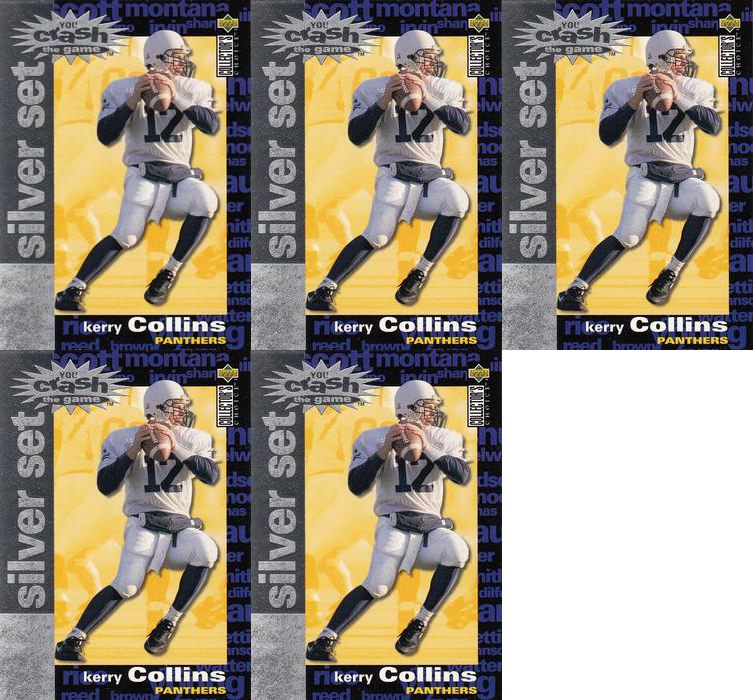 (5) 1995 Coll. Choice Crash The Game Silver Football #C3 Kerry Collins Lot
