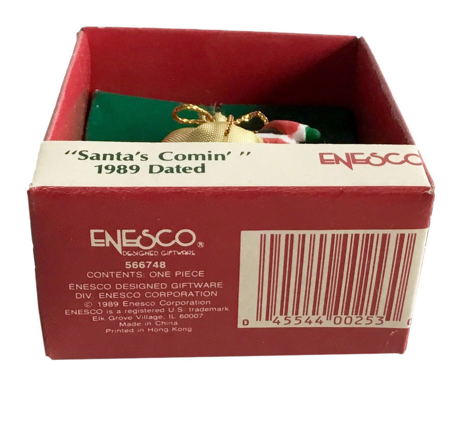 Enesco Small Wonders "Santa's Comin' " Vintage 2 Inch Miniature Christmas 1989
