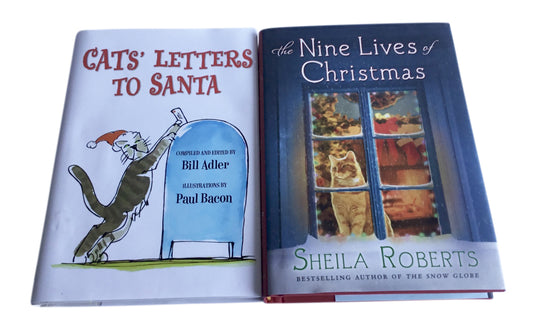 (2) Christmas Book Lot - Cats' Letters to Santa & The Nine Lives of Christmas