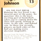 1991 Tuff Stuff Jr. Special Issue NBA FInals #13 Magic Johnson Lakers