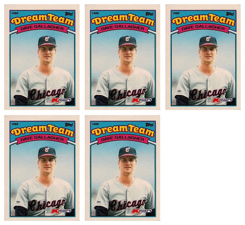 (5) 1989 Topps K-Mart Dream Team Baseball #7 Dave Gallagher Lot White Sox