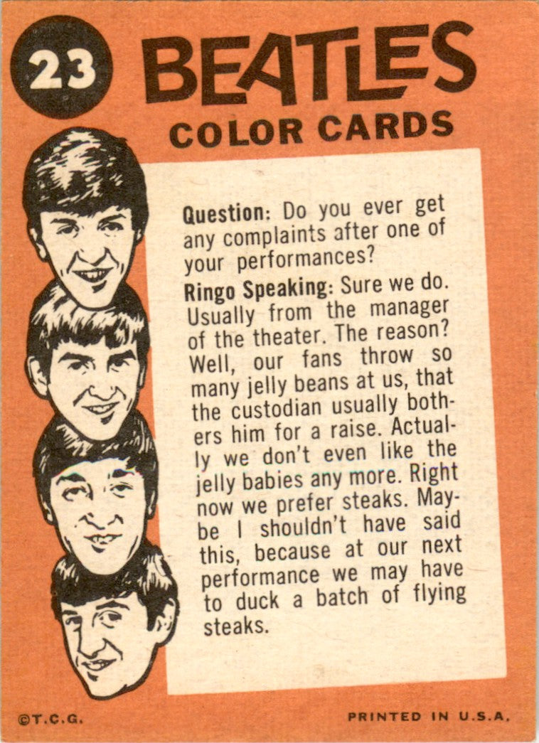 1964 1964 Topps Beatles Color #23 John, Paul, Ringo EX-MT