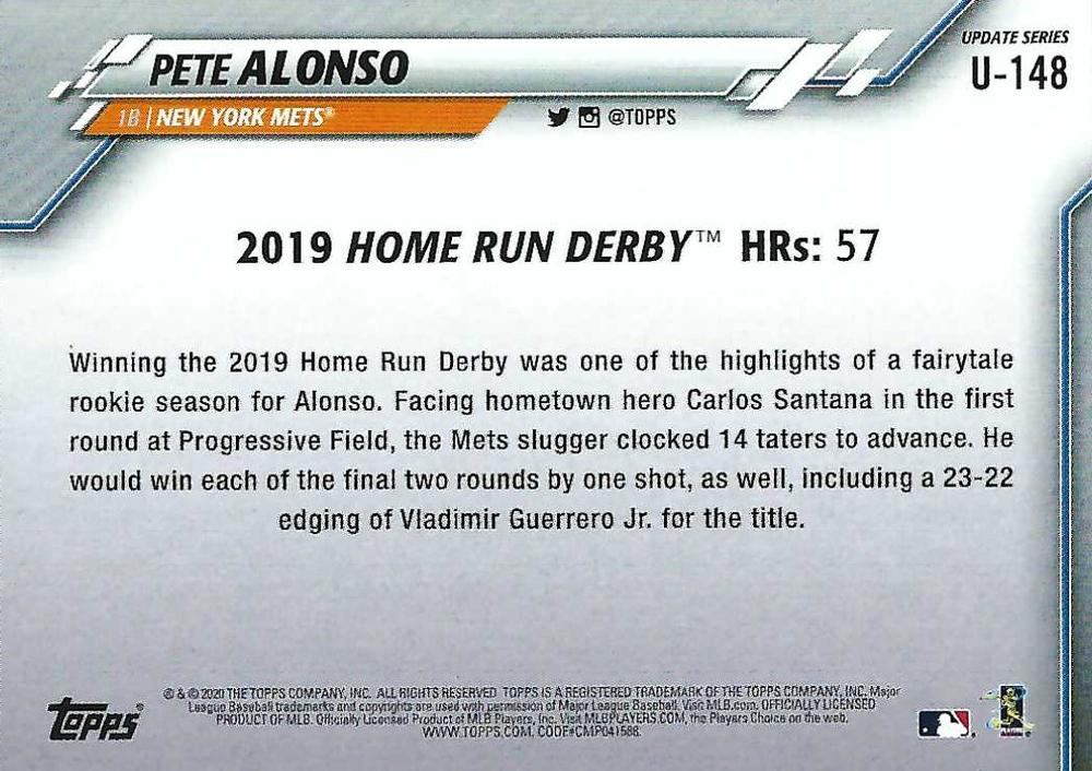 2020 Topps Update Rainbow Foil #U-148 Pete Alonso New York Mets