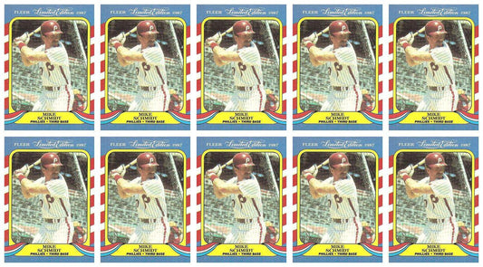 (10) 1987 Fleer Limited Edition Baseball #37 Mike Schmidt Lot Phillies