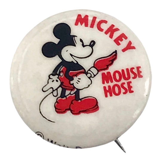 Mickey Mouse Hose .75" Vintage Pinback Button Walt Disney Enterprises