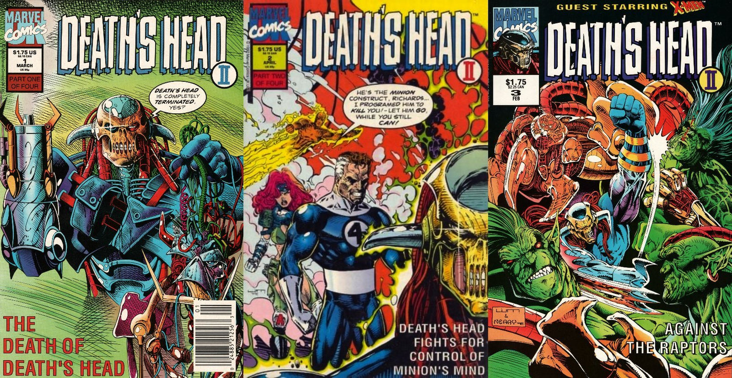 Death's Head II #1-3 Newsstand & Direct Covers (1992) Marvel Comics - 3 Comics