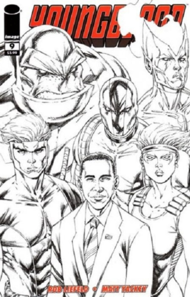 Youngblood #9 Obama Sketch Variant (2008) Image Comics