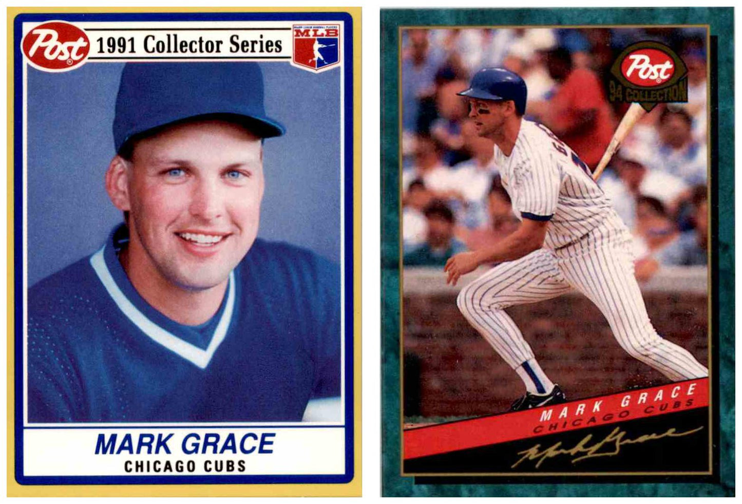 1991 & 1994 Post Cereal Baseball Mark Grace Chicago Cubs Baseball Card Lot