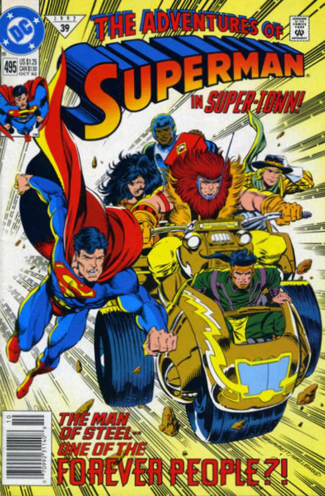 Adventures of Superman #495 Newsstand Cover (1987-2006) DC Comics