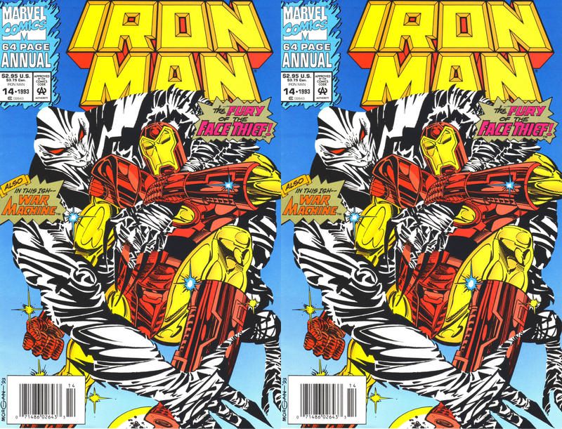 Iron Man Annual #14 Polybagged Newsstand Covers (1976-1994) Marvel - 2 Comics