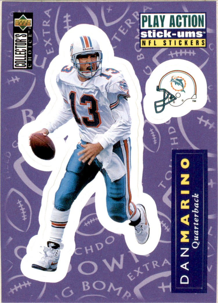 1996 Collector's Choice Update Play Action Stick-Ums #S13 Dan Marino Dolphins