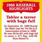 1989 Topps Woolworth Baseball Highlights Baseball 18 Pat Tabler