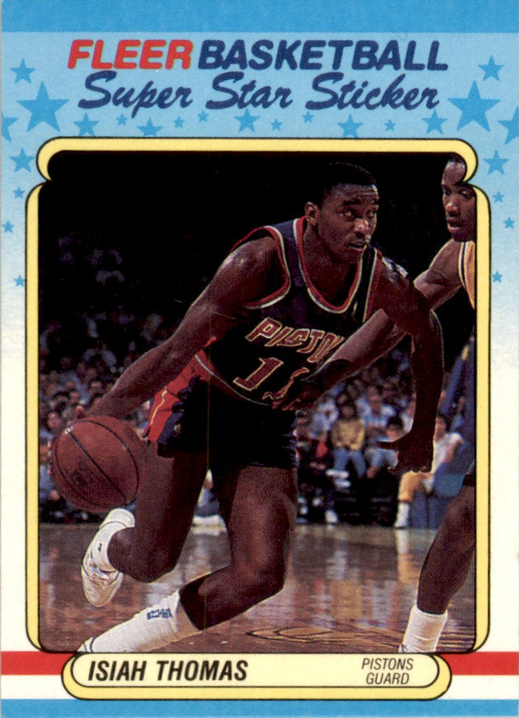 1988 Fleer Stickers #10 Isiah Thomas Detroit Pistons