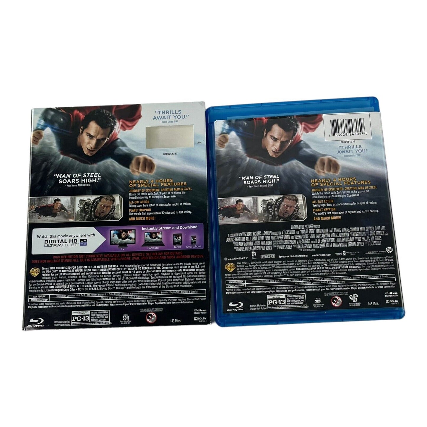 Man of Steel Blu-Ray DVD Slipcover Superman