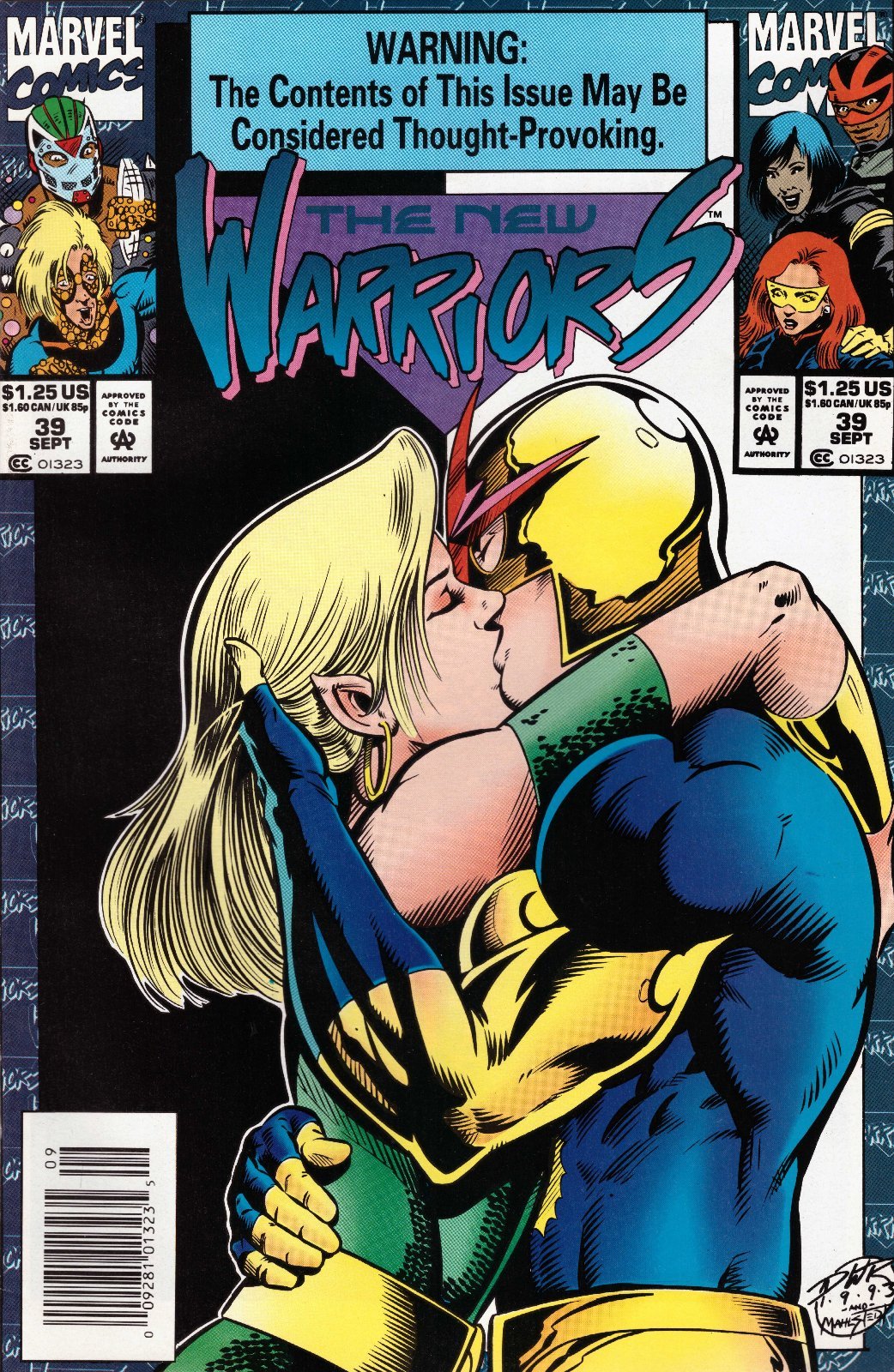 The New Warriors #39 Newsstand Cover (1990-1996) Marvel Comics