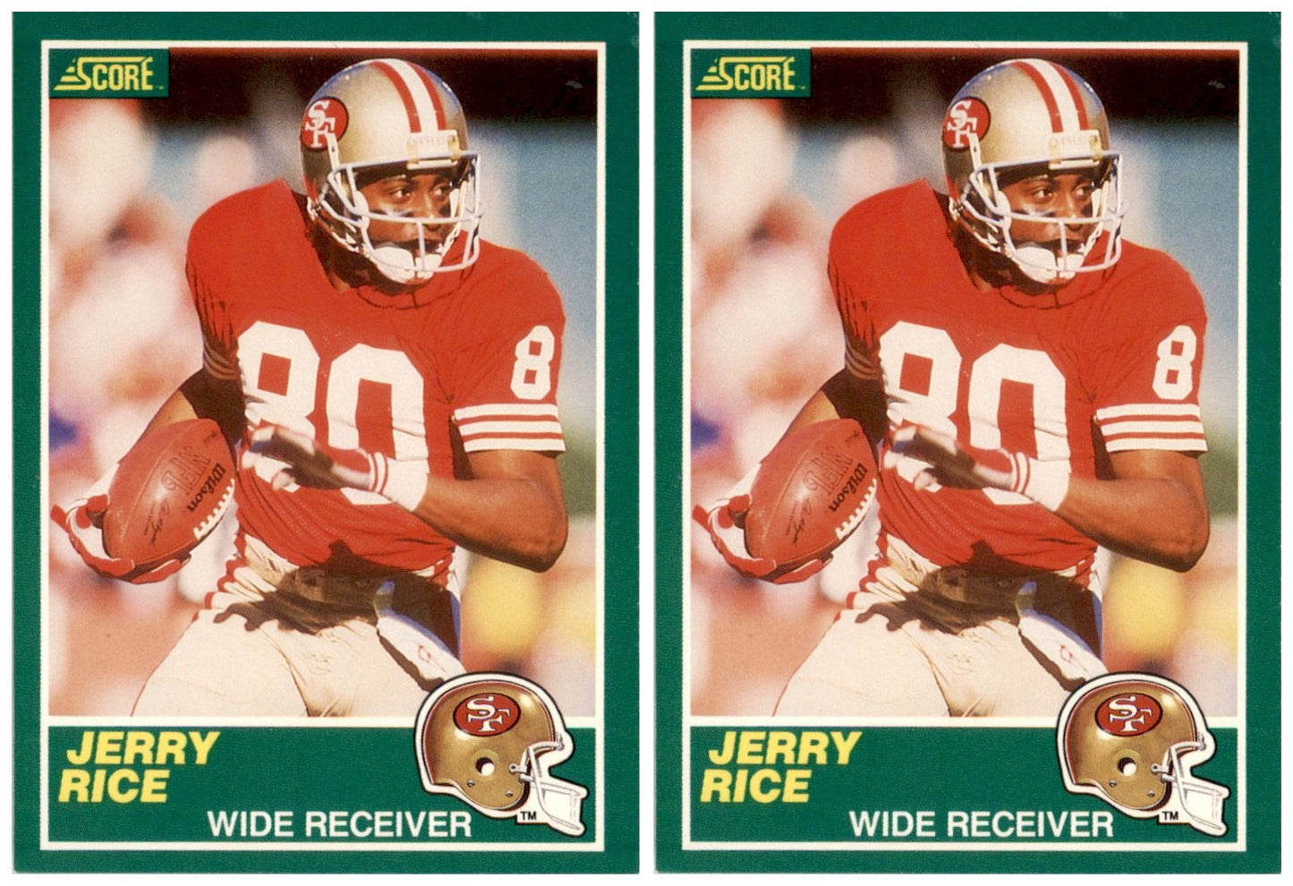 (2) 1989 Score #221 Jerry Rice San Francisco 49ers Card Lot