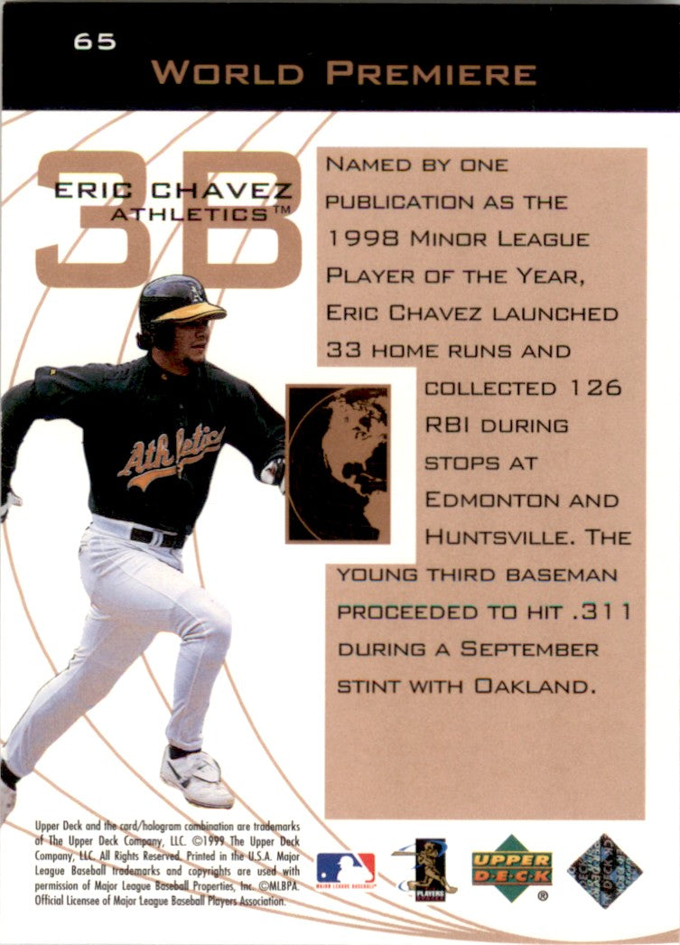 1999 Upper Deck Ovation World Premiere #65 Eric Chavez Oakland Athletics